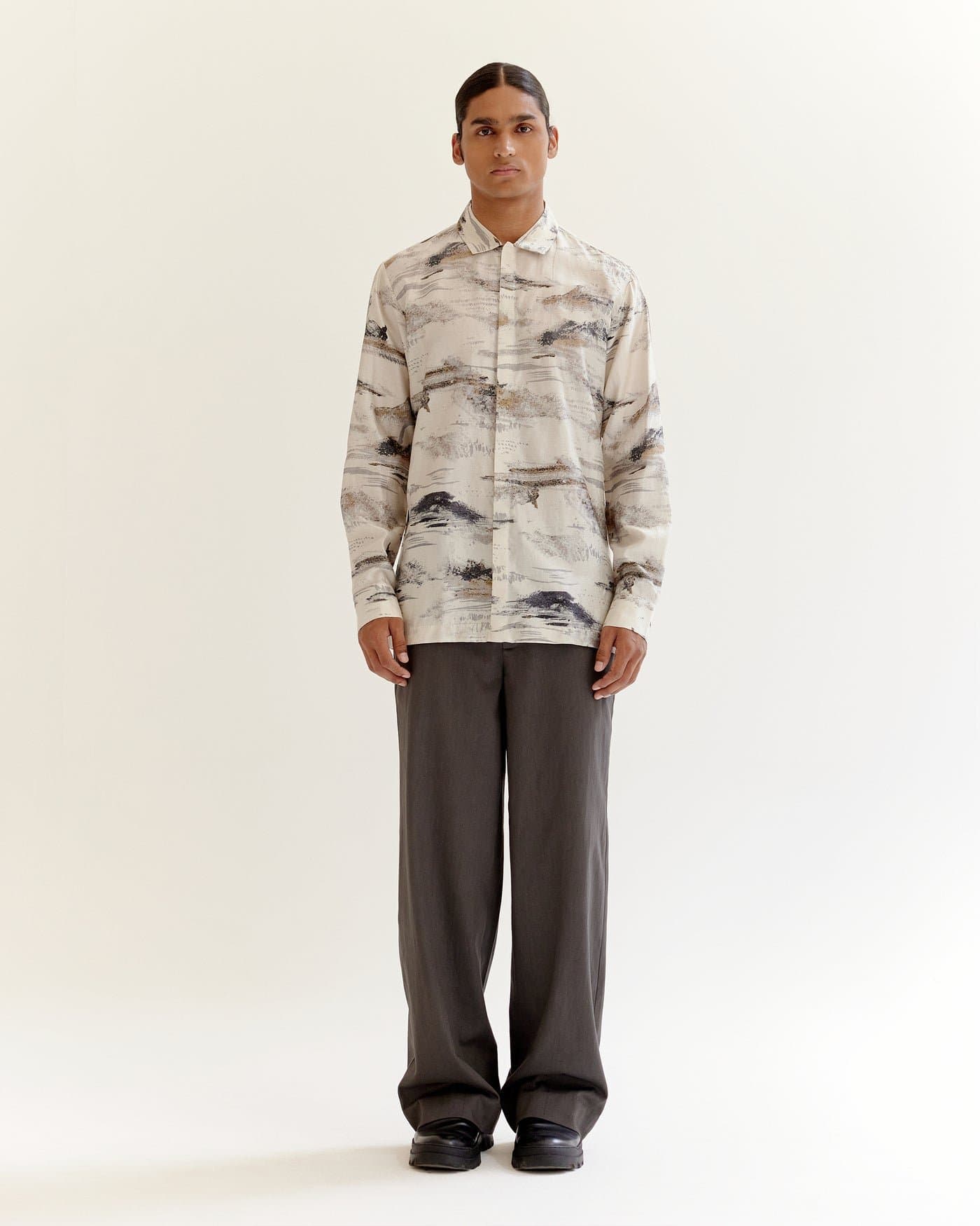 Arid Brushstroke Silk Shirt