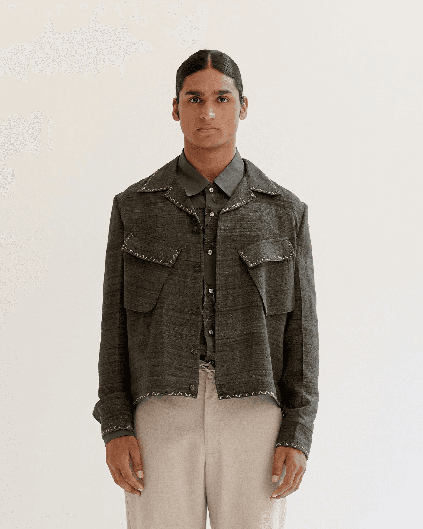 Vintage Cropped Military Jacket