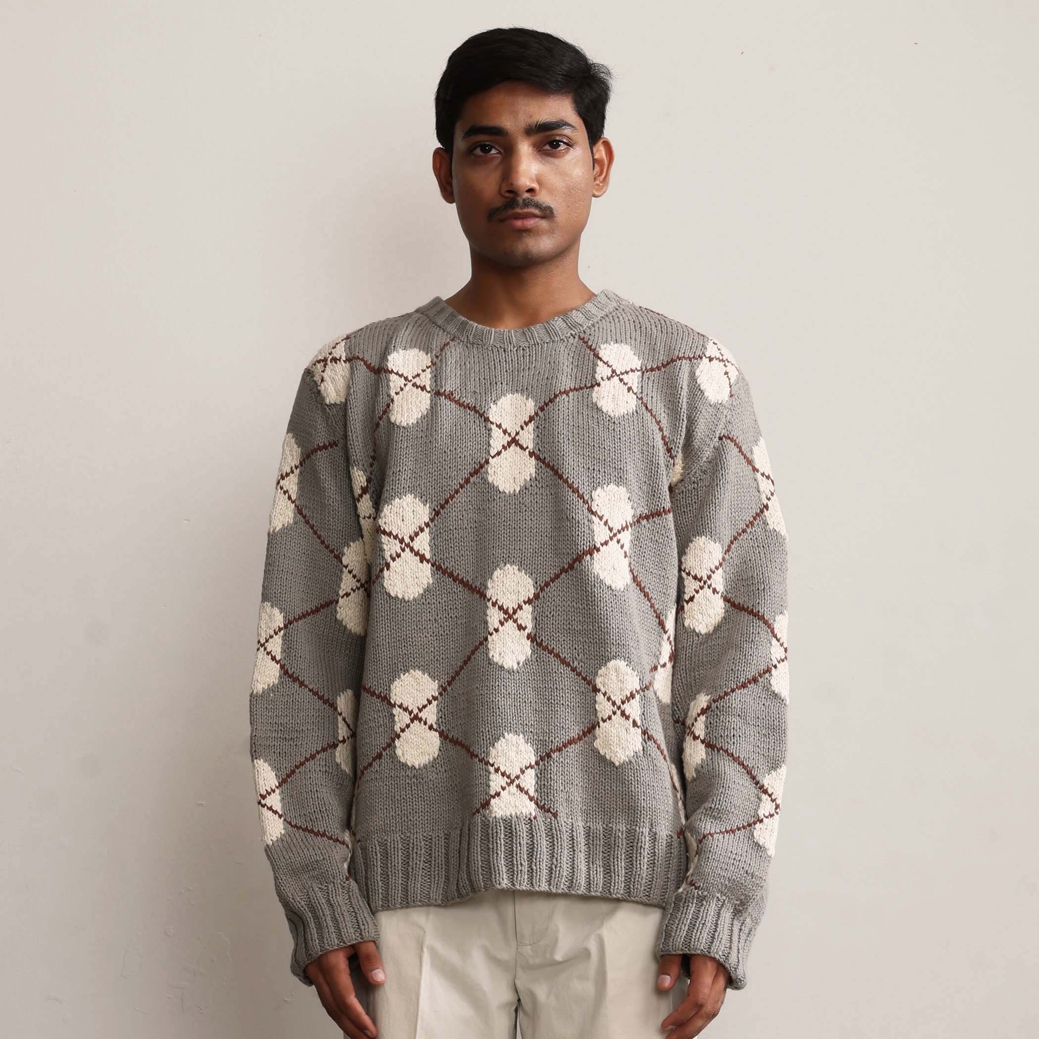 DNA Argyle hand knitted sweater