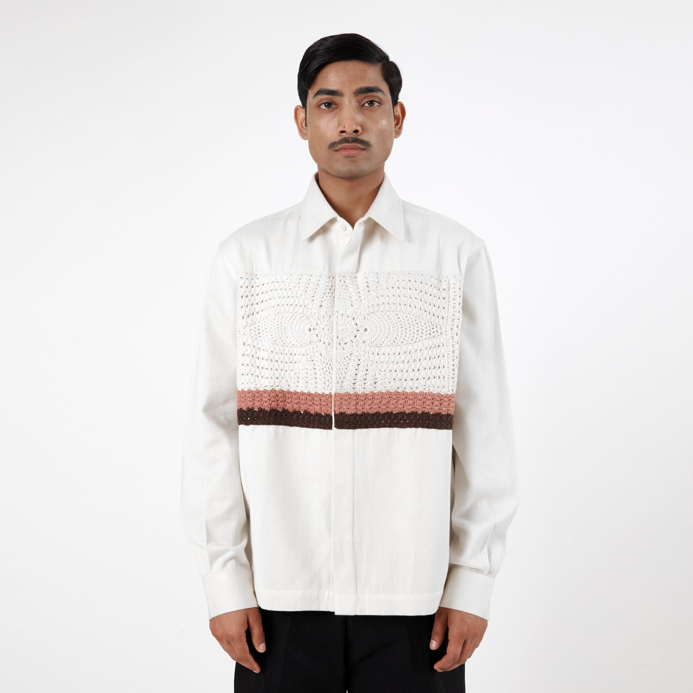 Crochet Applique Shirt- OW